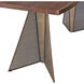 Mickey 62 X 31 inch Smoke Brown / Antique Brass Desk